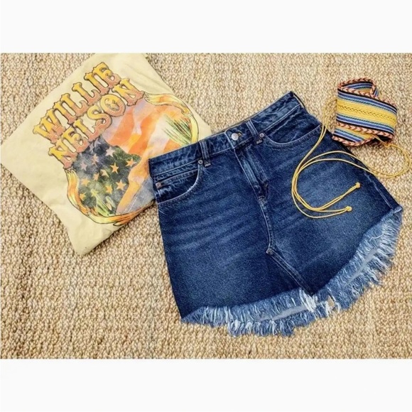 We the free Bailey denim hemmed skirt - Picture 2 of 10